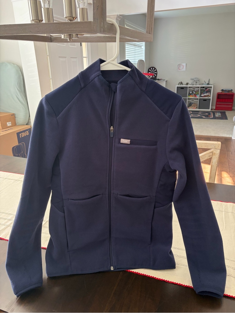 Figs Navy On Shift Fleece Jacket